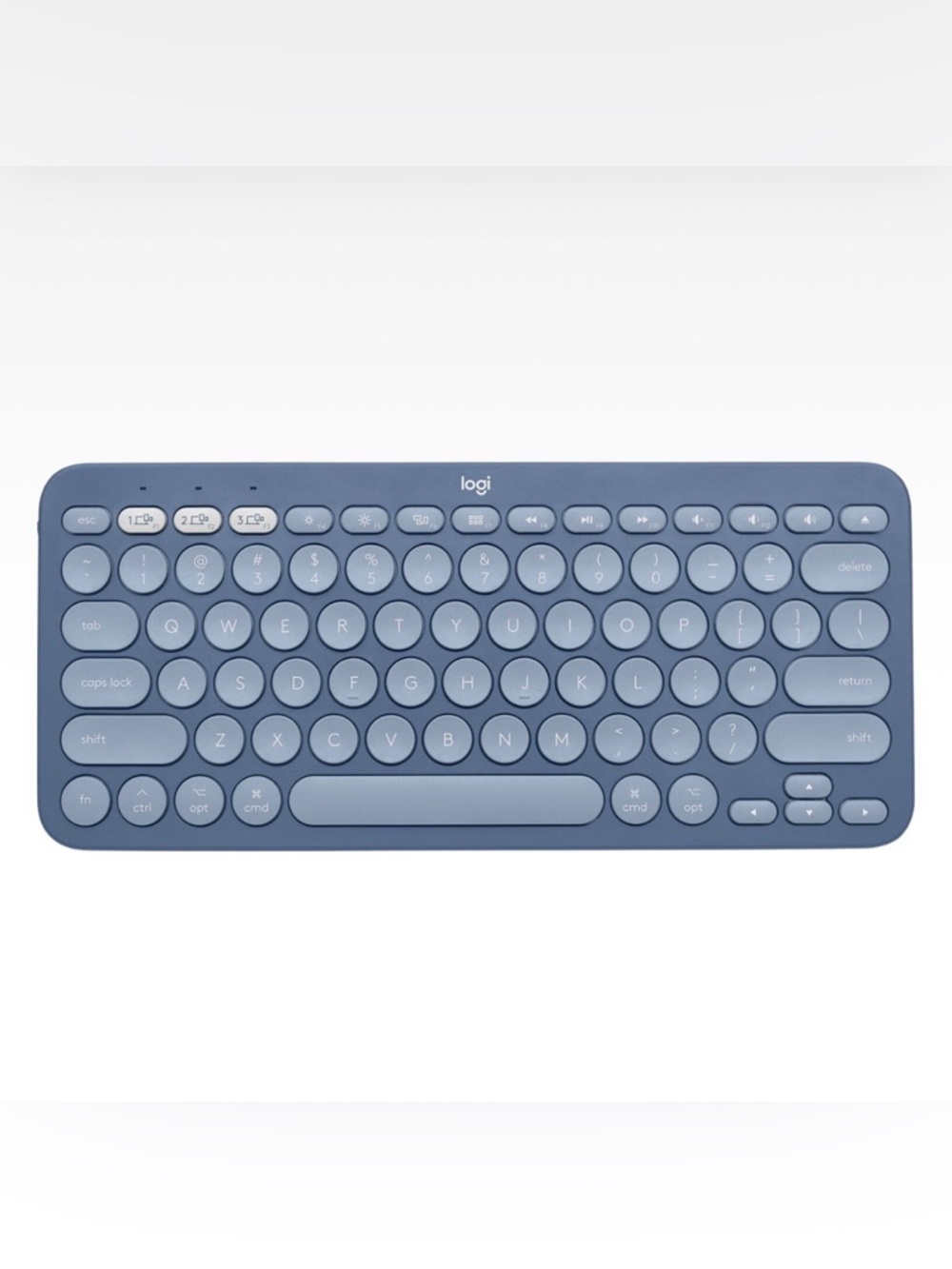 Blue Logitech Compact Wireless Keyboard